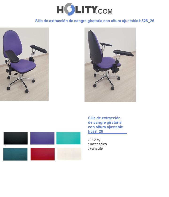 Silla de extracción de sangre giratoria con altura ajustable h528_26