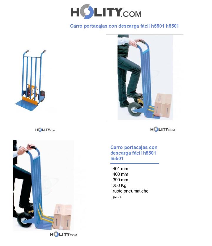 Carro portacajas con descarga fácil h5501 h5501