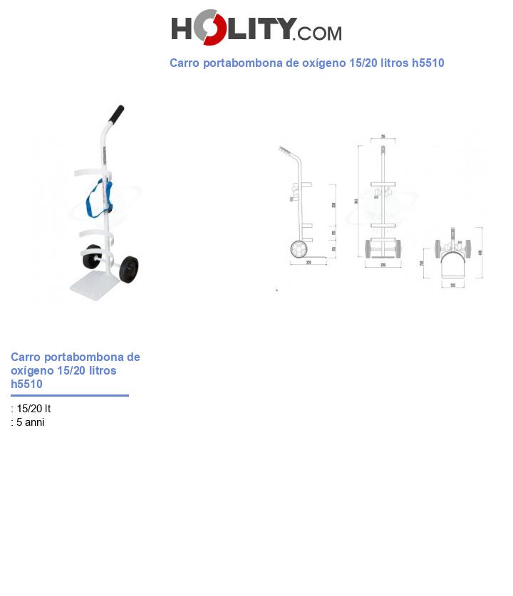 Carro portabombona de oxígeno 15/20 litros h5510