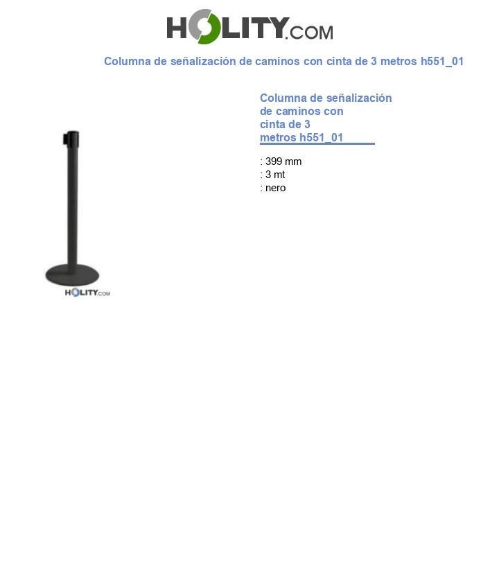 Columna de señalización de caminos con cinta de 3 metros h551_01