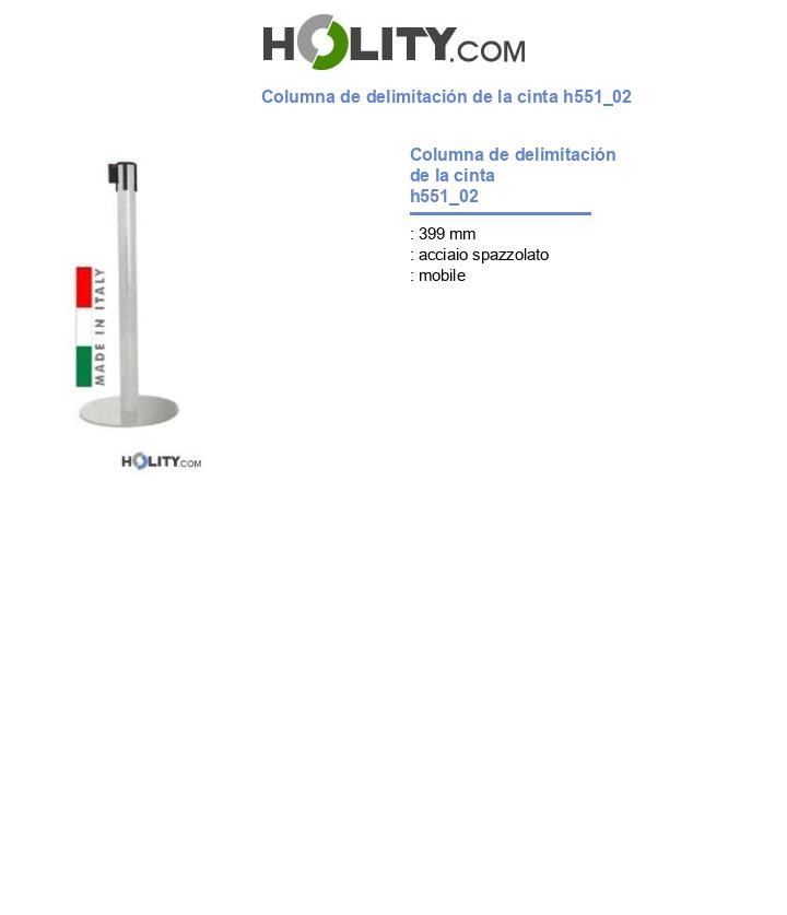 Columna de delimitación de la cinta h551_02