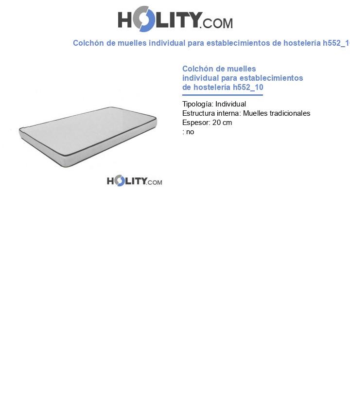 Colchón de muelles individual para establecimientos de hostelería h552_10