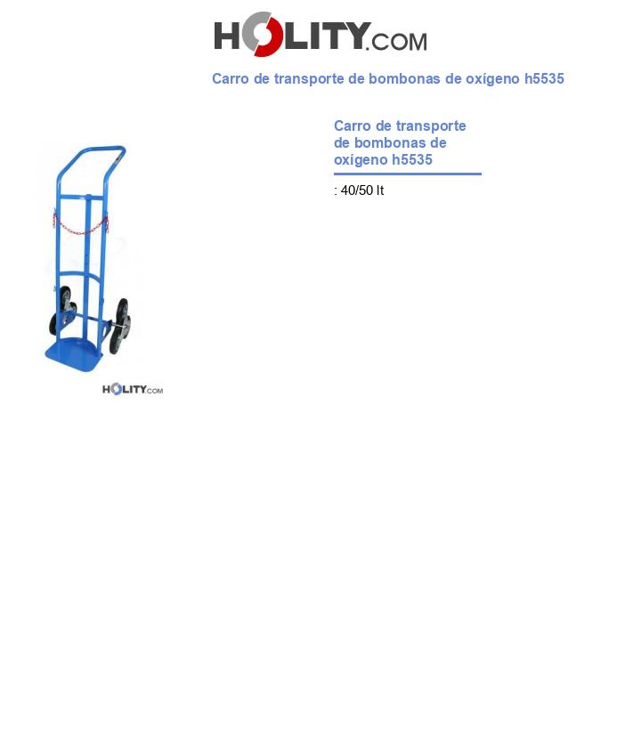 Carro de transporte de bombonas de oxígeno h5535