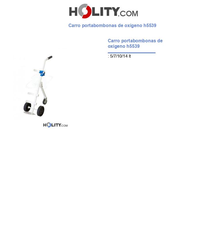 Carro portabombonas de oxígeno h5539
