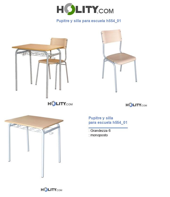 Pupitre y silla para escuela h554_01