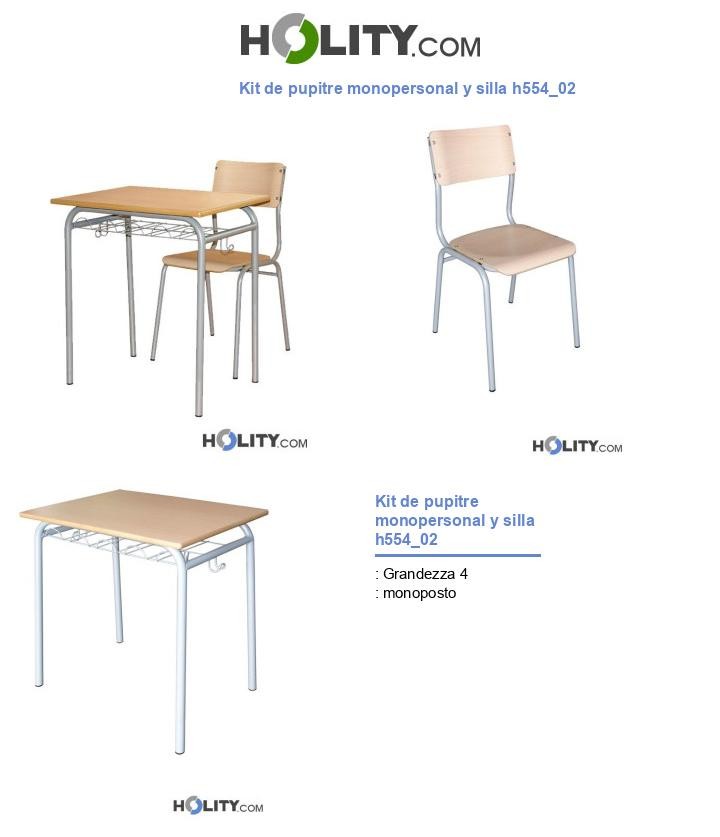Kit de pupitre monopersonal y silla h554_02