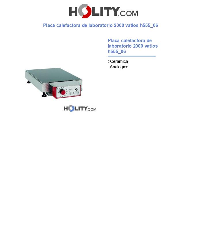Placa calefactora de laboratorio 2000 vatios h555_06