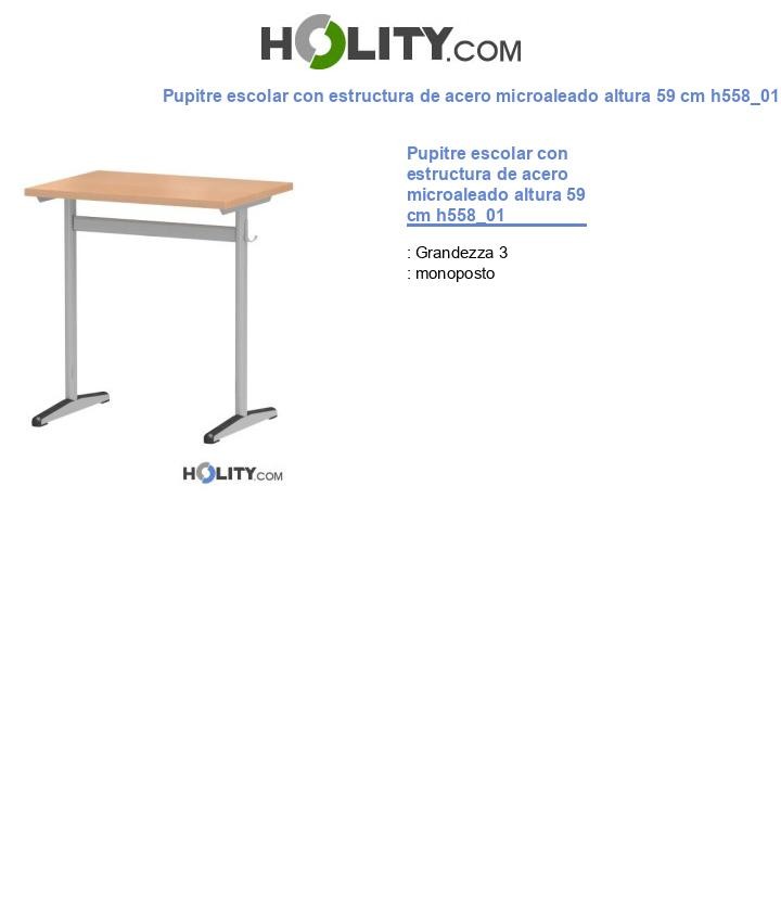 Pupitre escolar con estructura de acero microaleado altura 59 cm h558_01