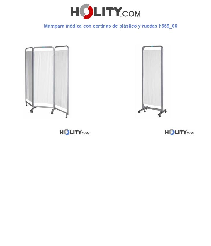 Mampara médica con cortinas de plástico y ruedas h559_06