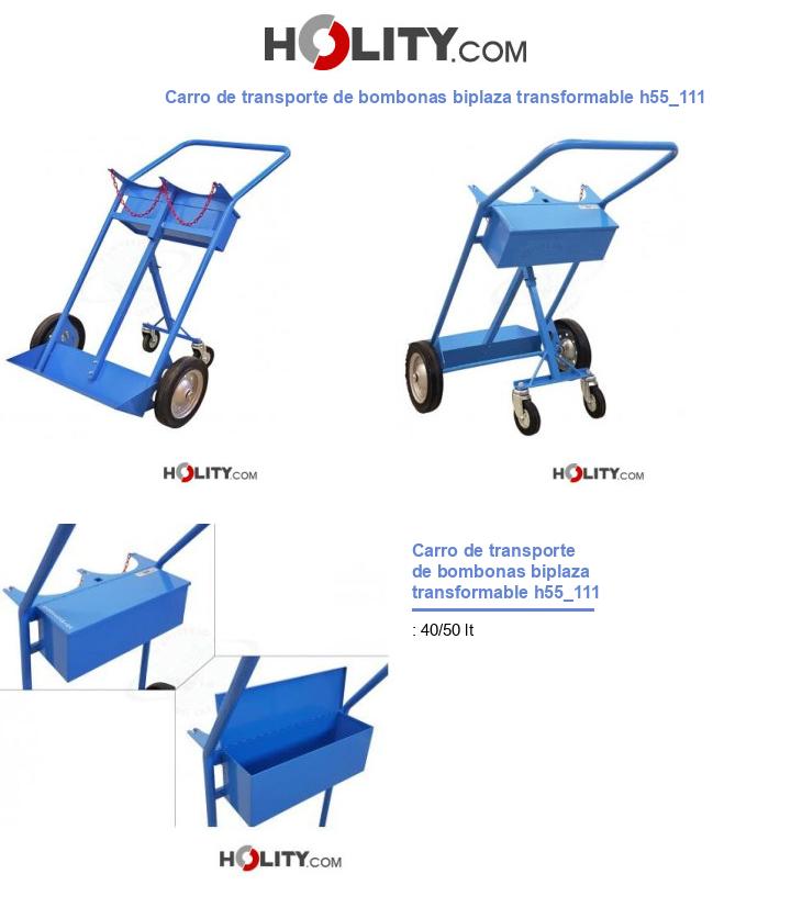 Carro de transporte de bombonas biplaza transformable h55_111