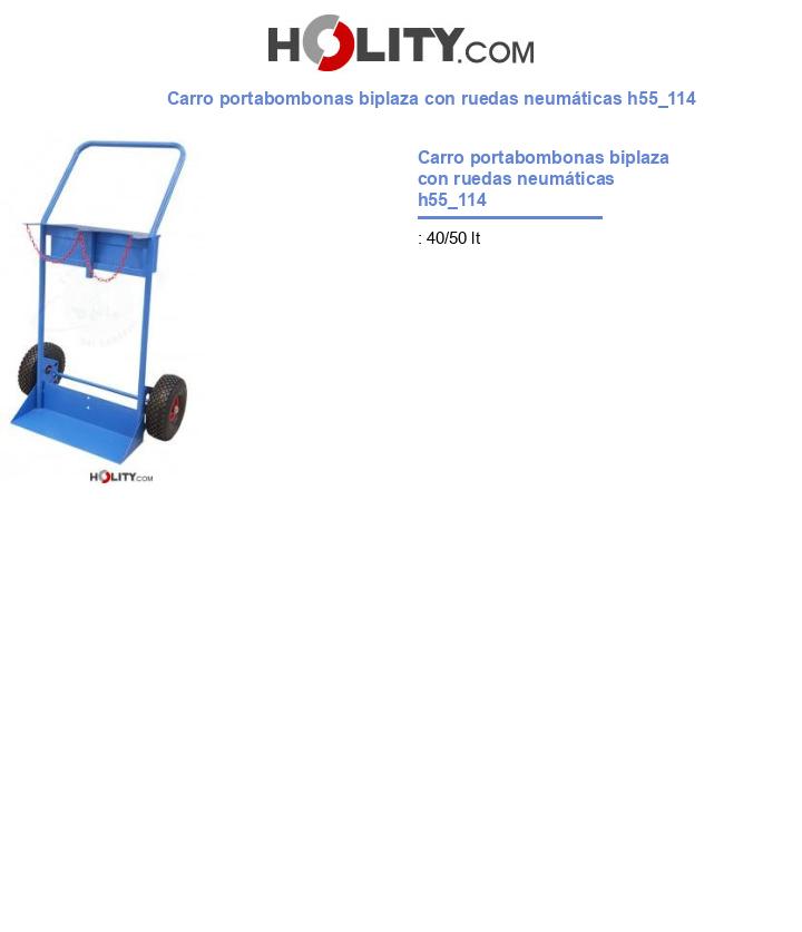 Carro portabombonas biplaza con ruedas neumáticas h55_114