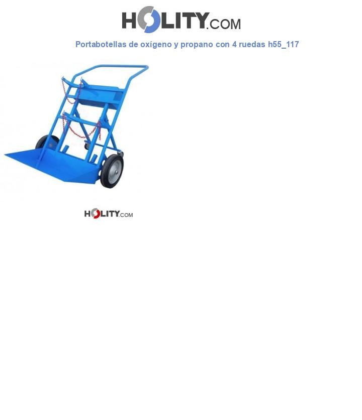 Portabotellas de oxígeno y propano con 4 ruedas h55_117