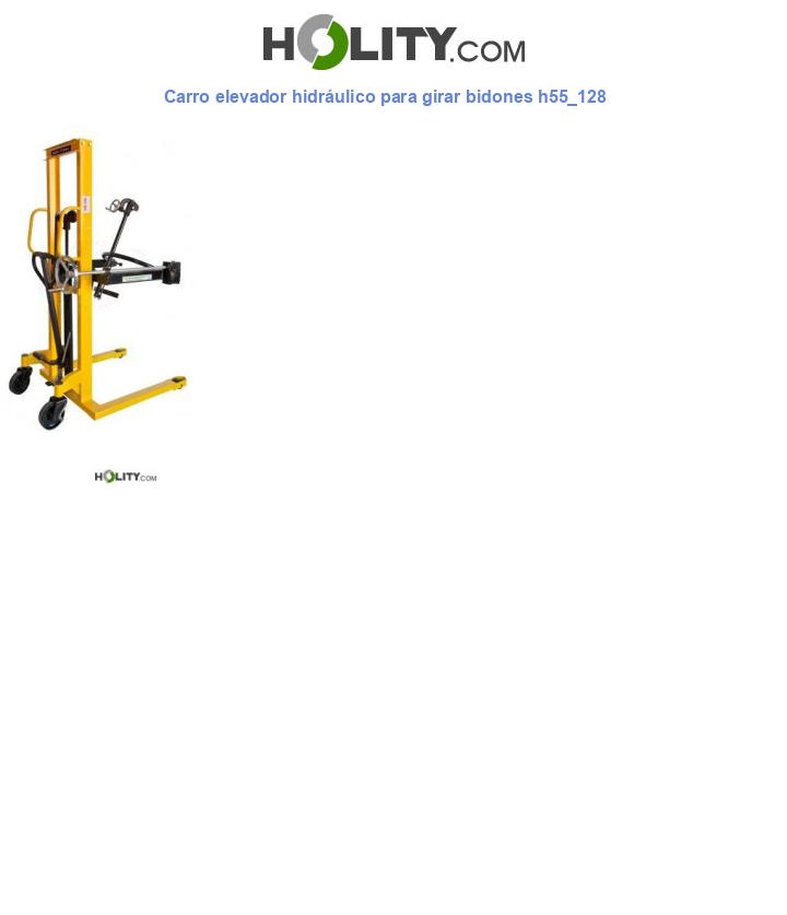 Carro elevador hidráulico para girar bidones h55_128