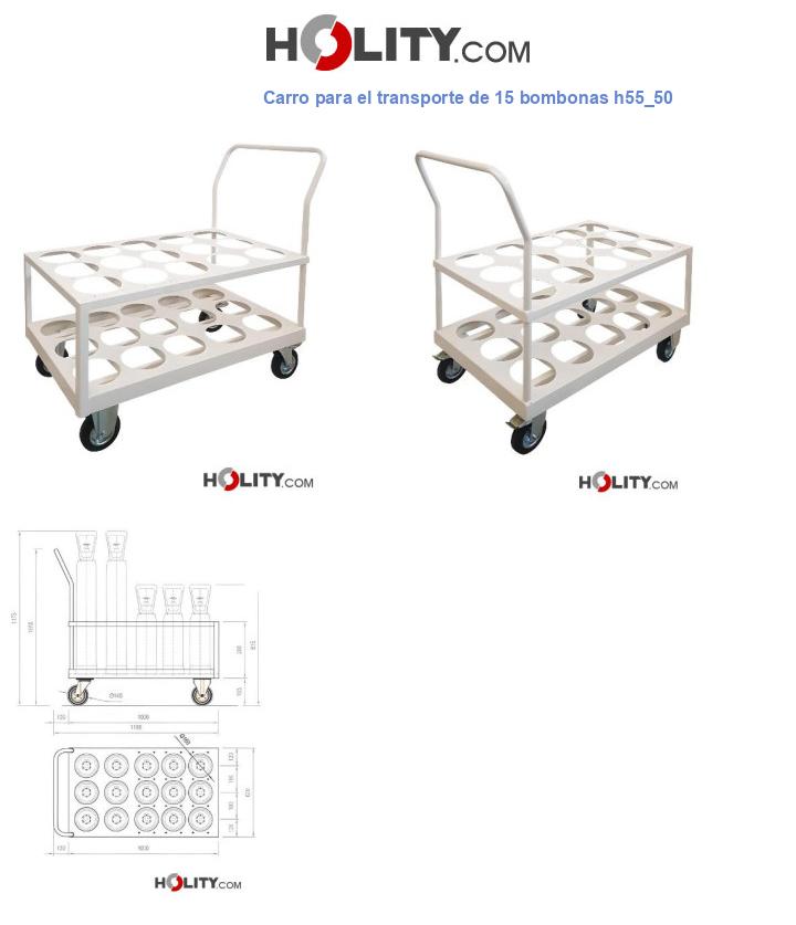 Carro para el transporte de 15 bombonas h55_50