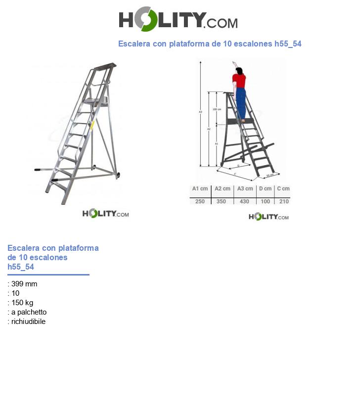 Escalera con plataforma de 10 escalones h55_54