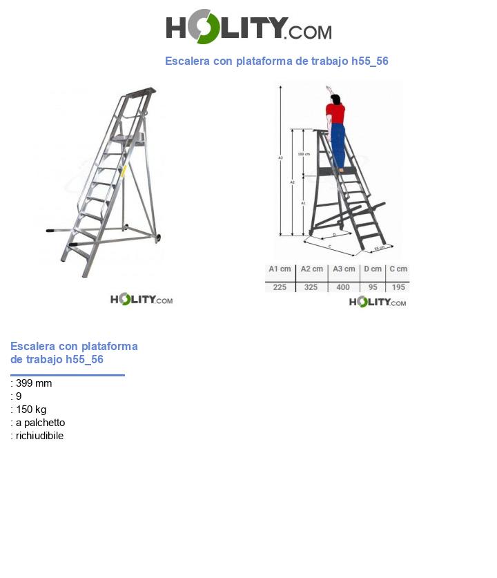 Escalera con plataforma de trabajo h55_56