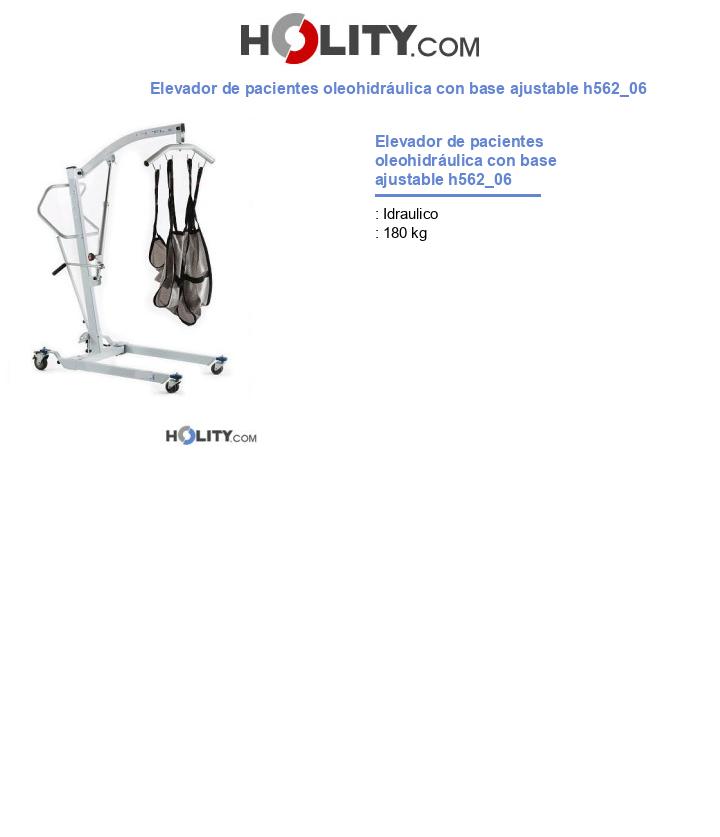 Elevador de pacientes oleohidráulica con base ajustable h562_06