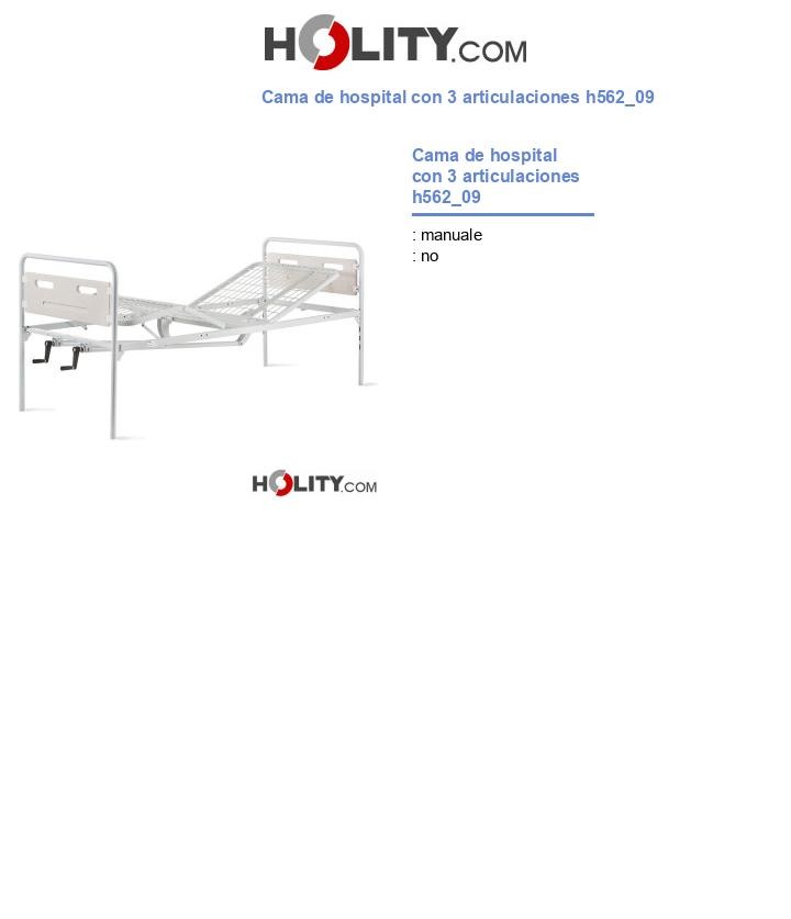 Cama de hospital con 3 articulaciones h562_09