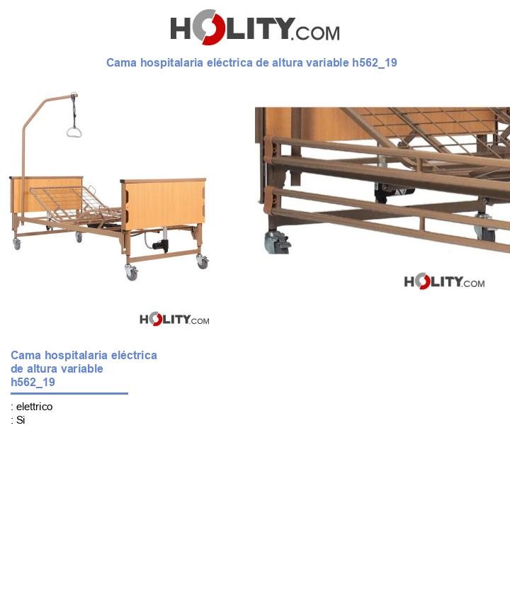 Cama hospitalaria eléctrica de altura variable h562_19