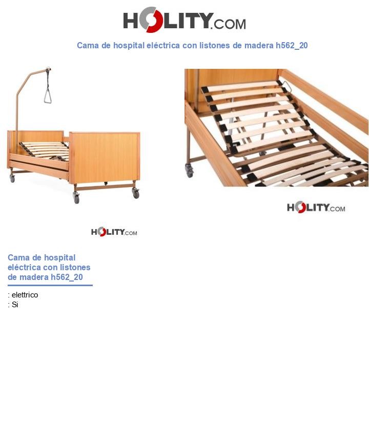 Cama de hospital eléctrica con listones de madera h562_20