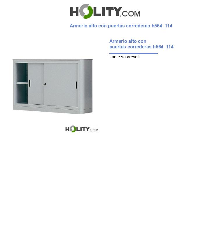 Armario alto con puertas correderas h564_114