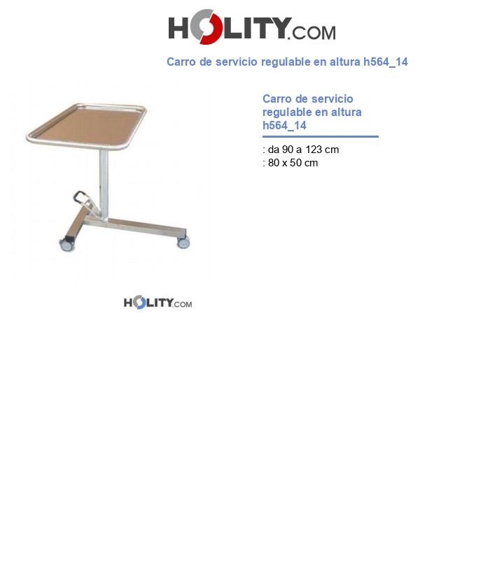Carro de servicio regulable en altura h564_14