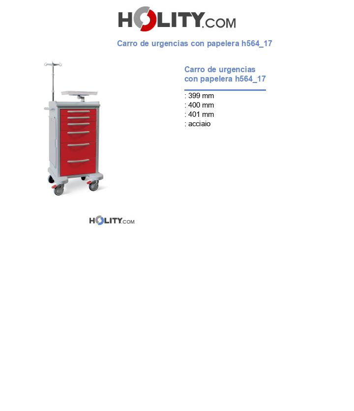 Carro de urgencias con papelera h564_17