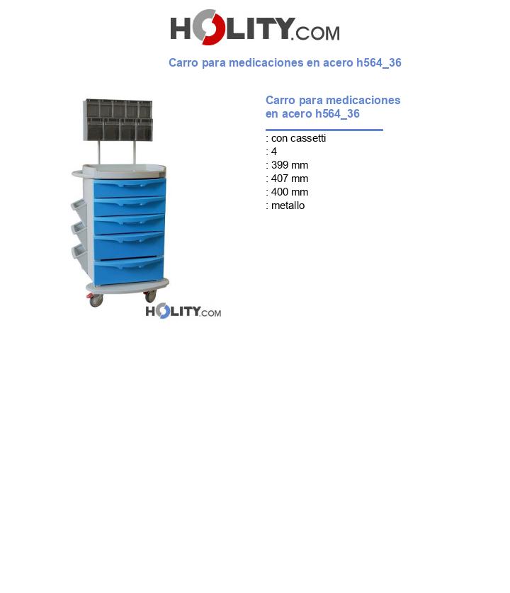 Carro para medicaciones en acero h564_36