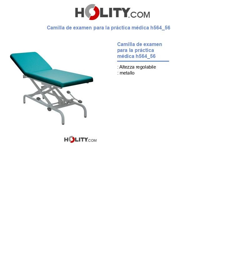 Camilla de examen para la práctica médica h564_56