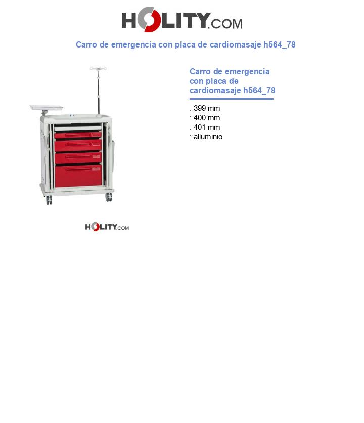 Carro de emergencia con placa de cardiomasaje h564_78