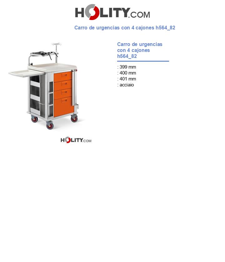 Carro de urgencias con 4 cajones h564_82