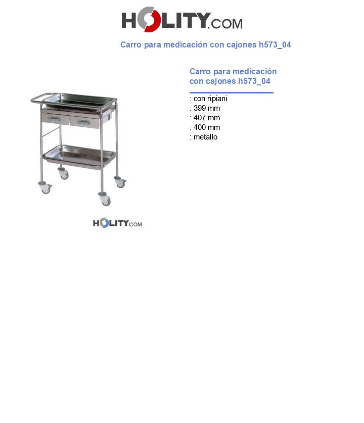 Carro para medicación con cajones h573_04