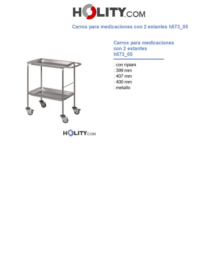 Carros para medicaciones con 2 estantes h573_05