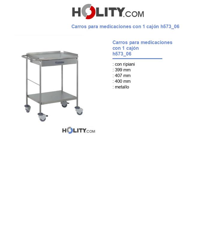 Carros para medicaciones con 1 cajón h573_06