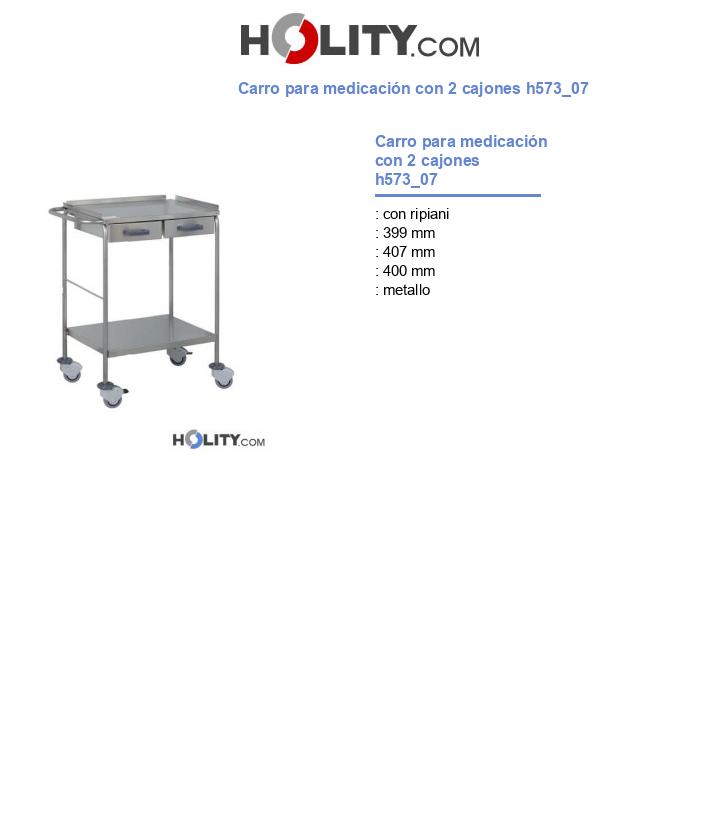 Carro para medicación con 2 cajones h573_07