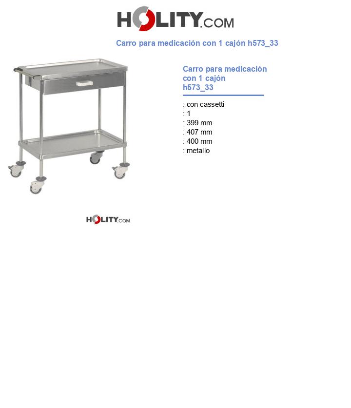 Carro para medicación con 1 cajón h573_33