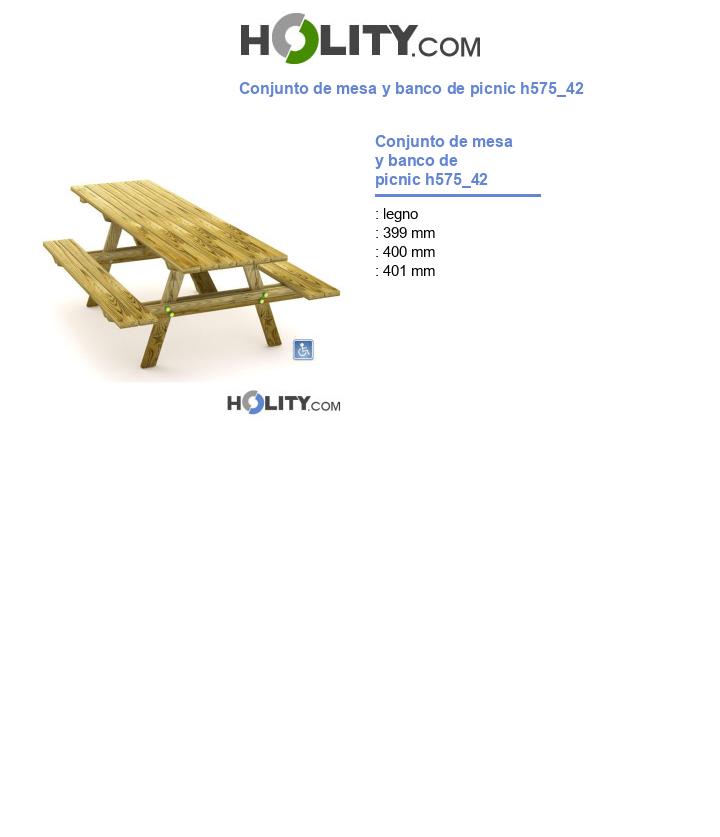 Conjunto de mesa y banco de picnic h575_42