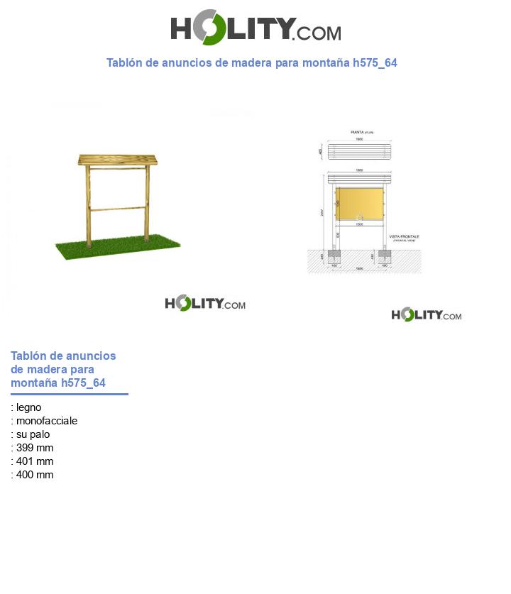Tablón de anuncios de madera para montaña h575_64