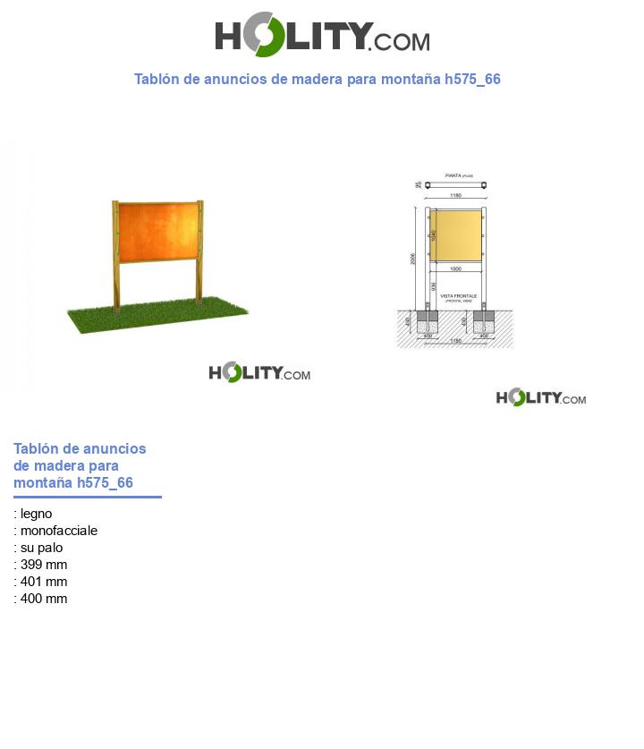 Tablón de anuncios de madera para montaña h575_66