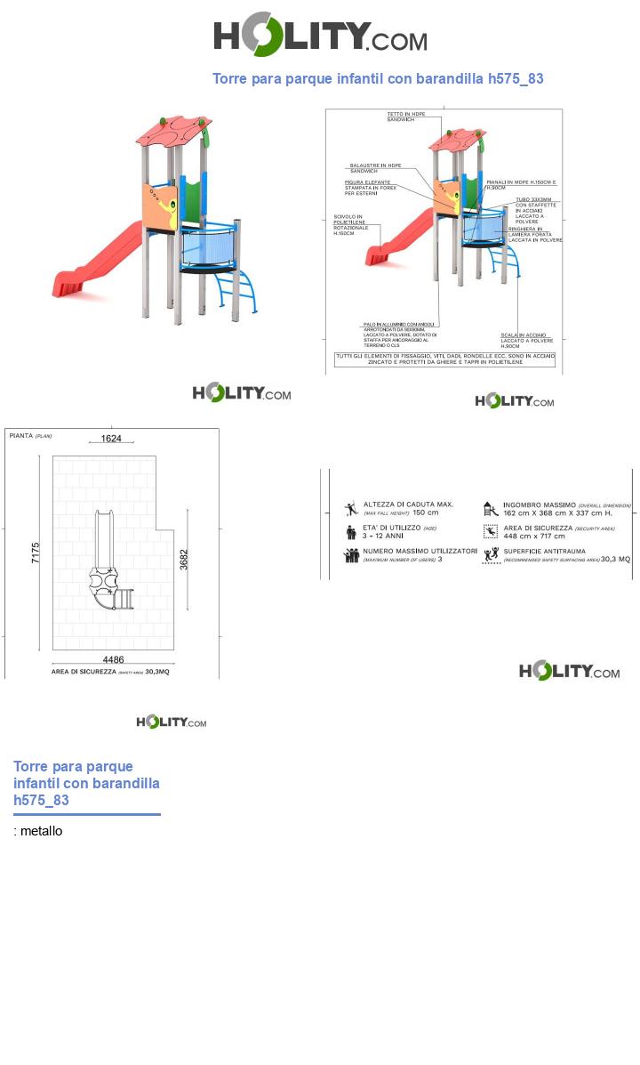 Torre para parque infantil con barandilla h575_83
