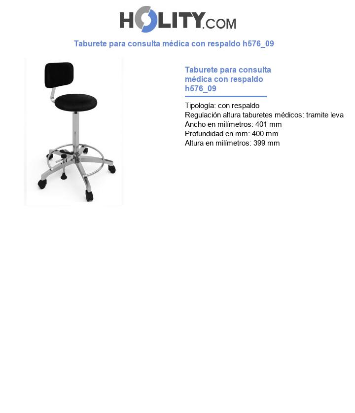 Taburete para consulta médica con respaldo h576_09