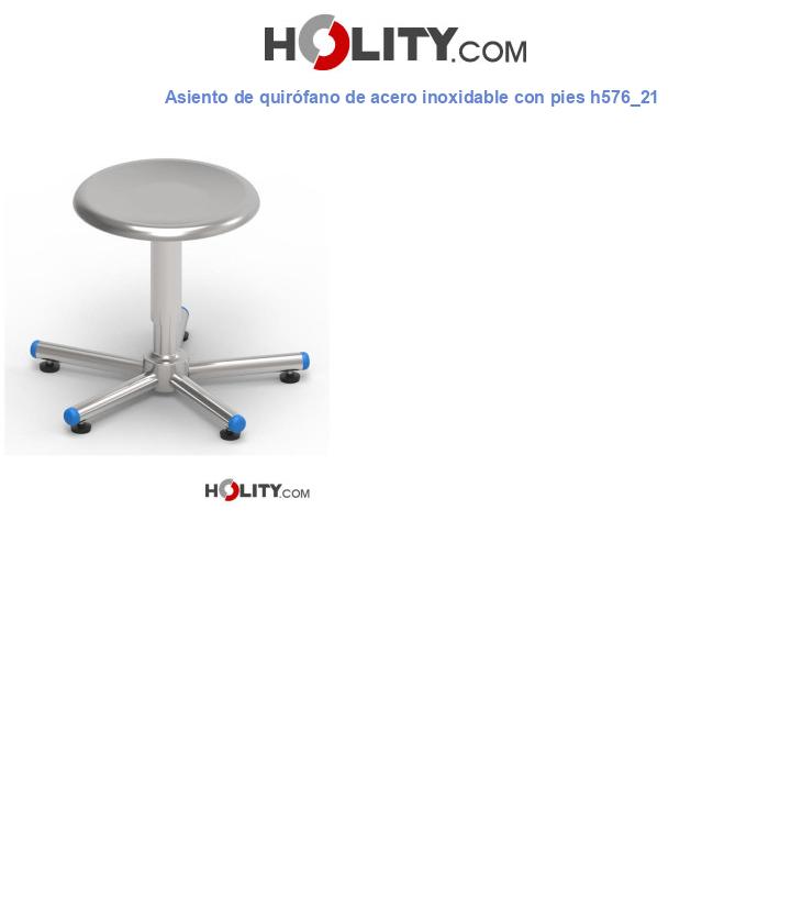 Asiento de quirófano de acero inoxidable con pies h576_21