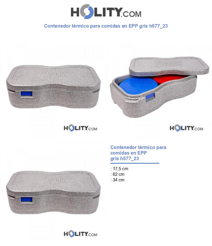 Contenedor térmico para comidas en EPP gris h577_23