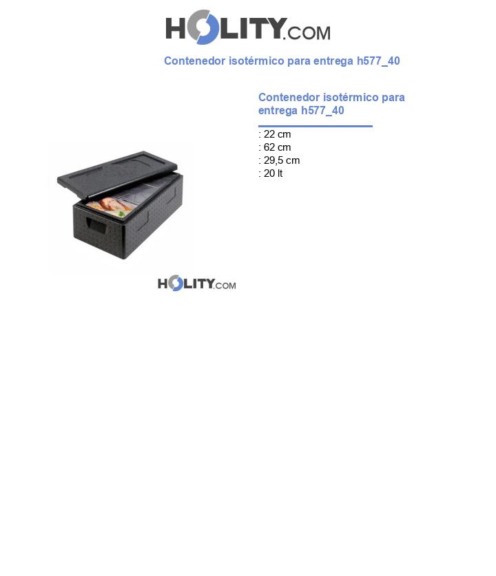 Contenedor isotérmico para entrega h577_40