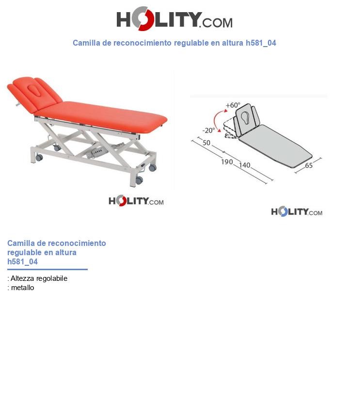 Camilla de reconocimiento regulable en altura h581_04