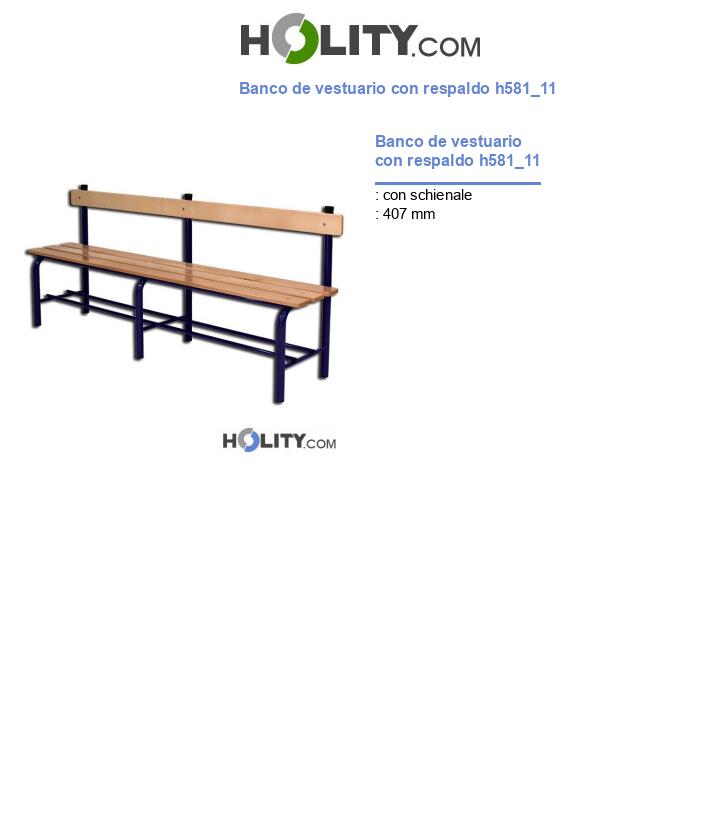Banco de vestuario con respaldo h581_11