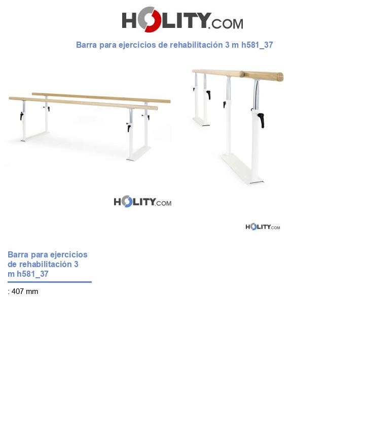 Barra para ejercicios de rehabilitación 3 m h581_37
