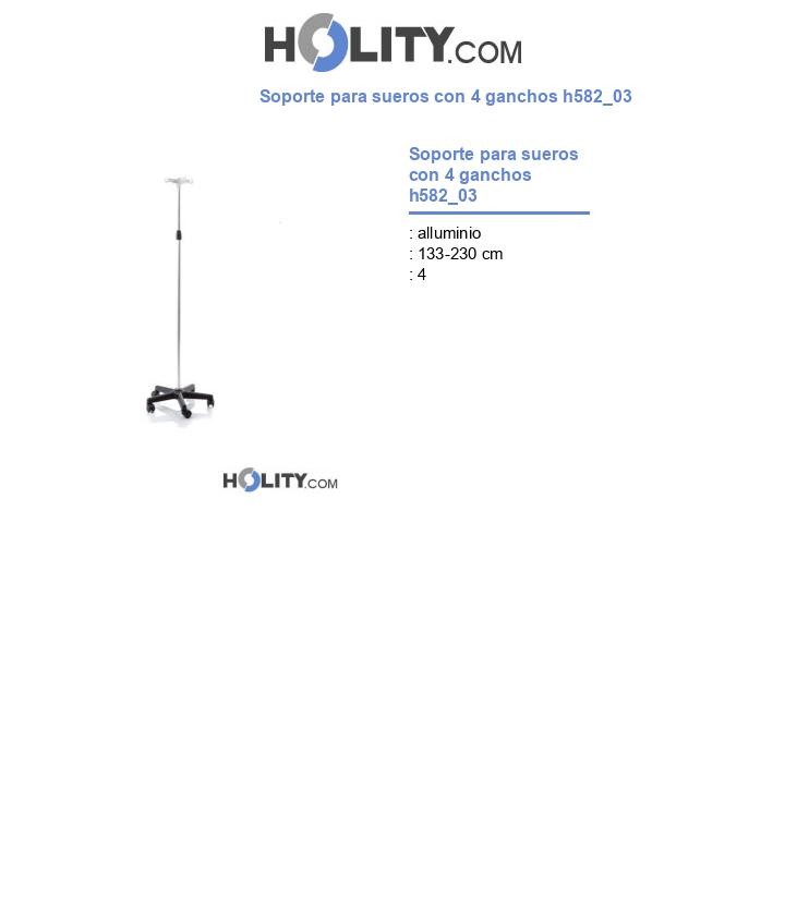 Soporte para sueros con 4 ganchos h582_03