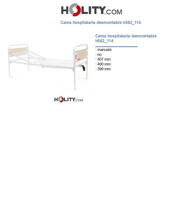 Cama hospitalaria desmontable h582_114