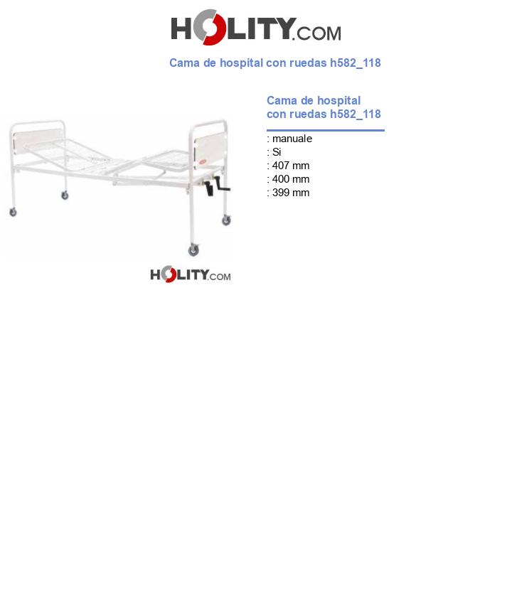 Cama de hospital con ruedas h582_118